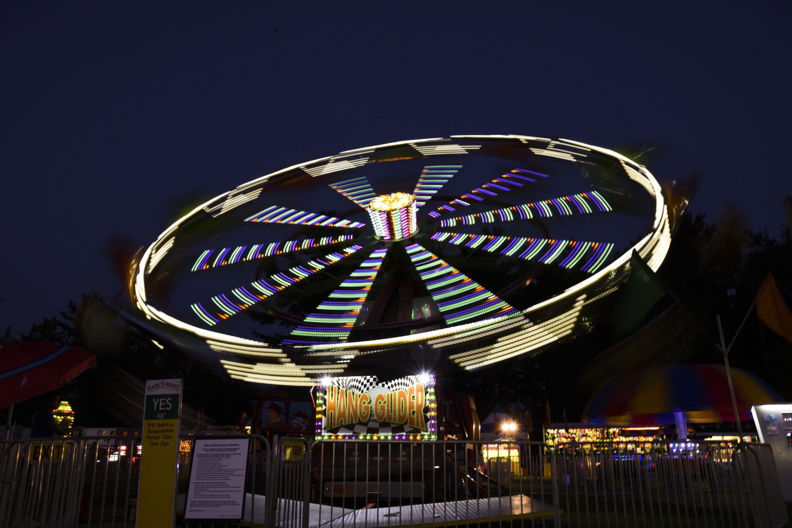 Iron County Michigan Fair Rides at Night