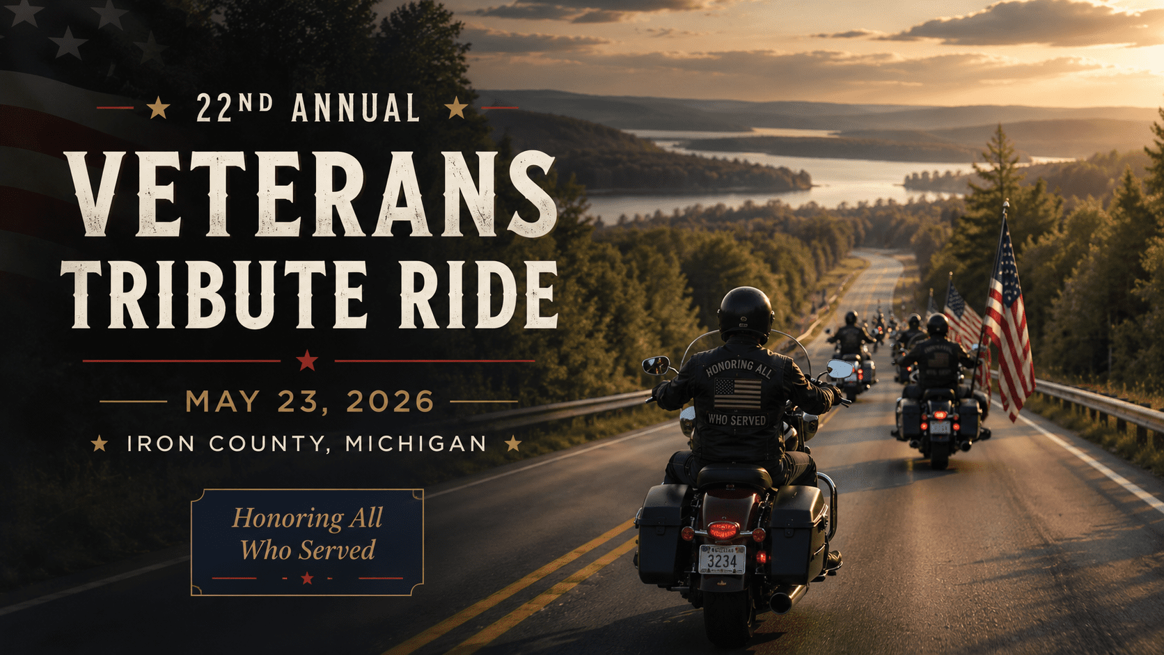 Ai generated graphic for a motorcycle verterans ride
