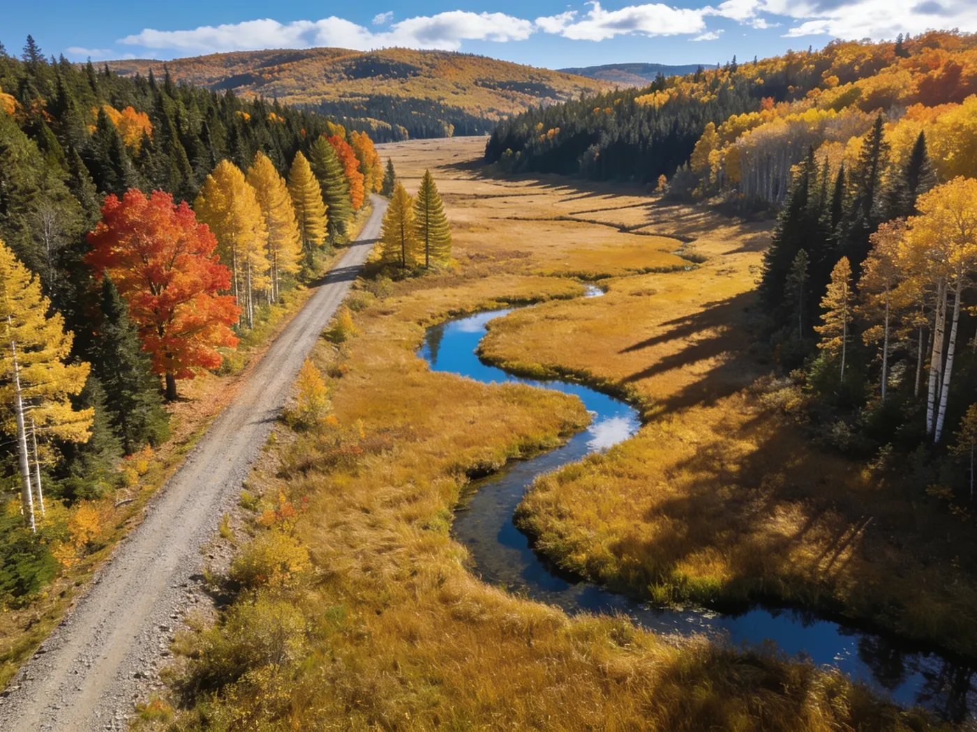 Aerial view of forested hunting landscape in Iron County, Michigan