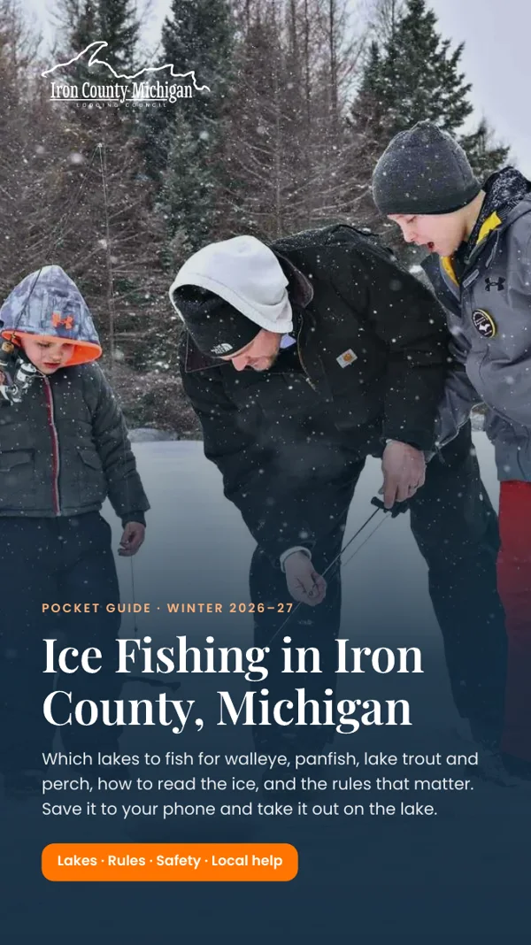 Cover of the Iron County Ice Fishing Pocket Guide 2026-27